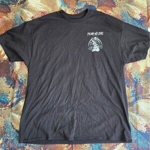 Mens 2 X Large Fear No Evil Flaming Skull Guns & Roses Graphic Logo